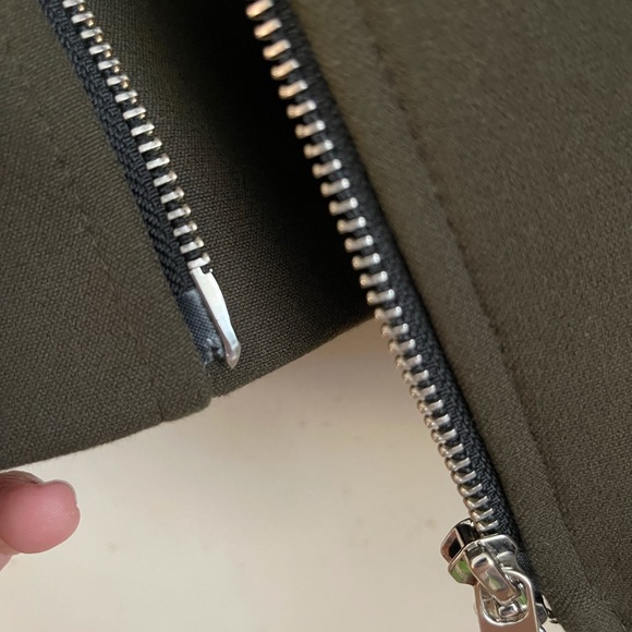 Zara Olive Asymmetrical Moto Jacket with Belt - Picture 4 of 4